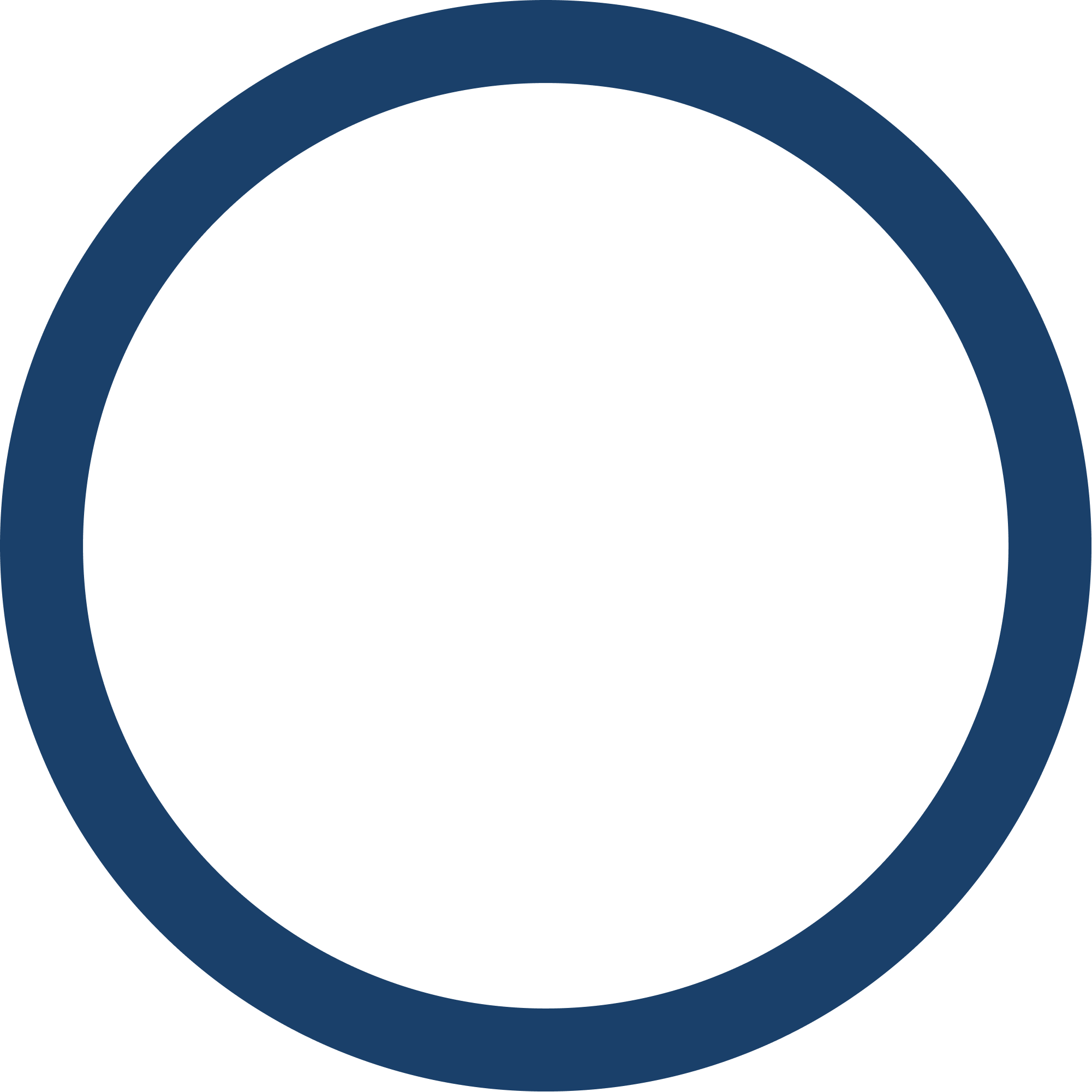 A simple, thick dark blue circle outline centred on a white background, forming a ring shape with an empty centre—an understated symbol often associated with Men’s Health awareness.